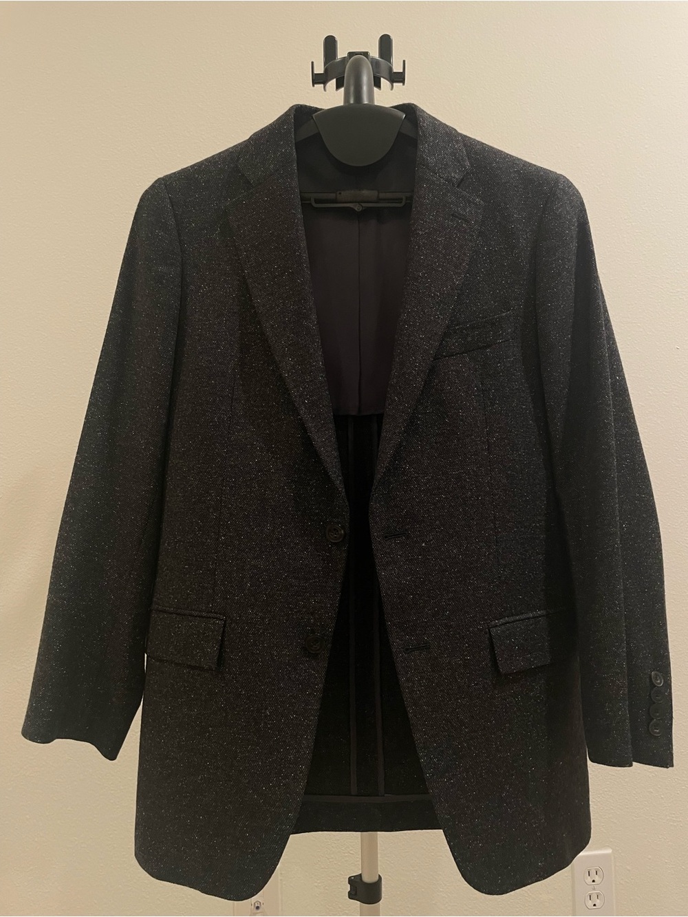Michael Kors Men's Black Speckled Two-Button Blazer